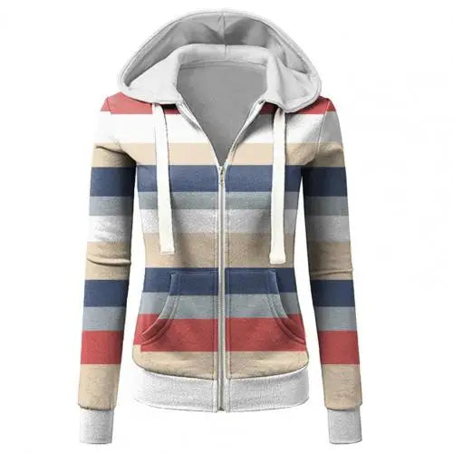 Cozy Plus Velvet Hoodie for Women – Thick Zip-Up Cardigan Jacket for Autumn & Winter
