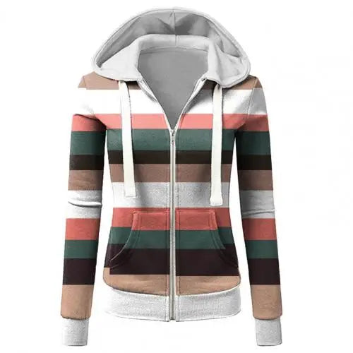 Cozy Plus Velvet Hoodie for Women – Thick Zip-Up Cardigan Jacket for Autumn & Winter