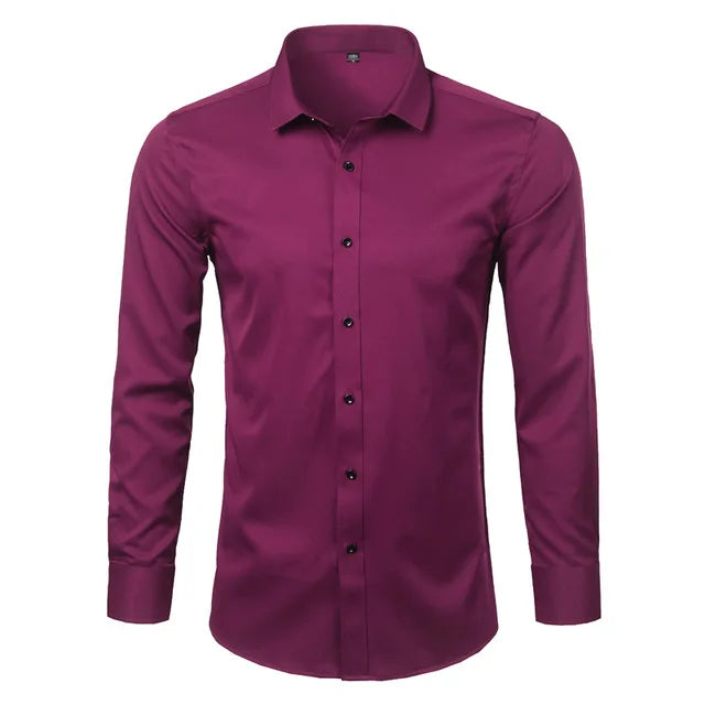 Bamboo Fiber Long Sleeved Slim Fit Shirt