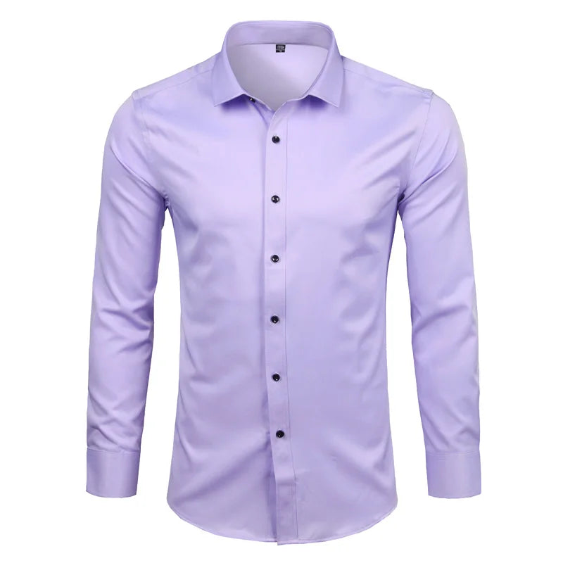 Bamboo Fiber Long Sleeved Slim Fit Shirt