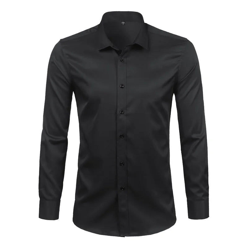 Bamboo Fiber Long Sleeved Slim Fit Shirt