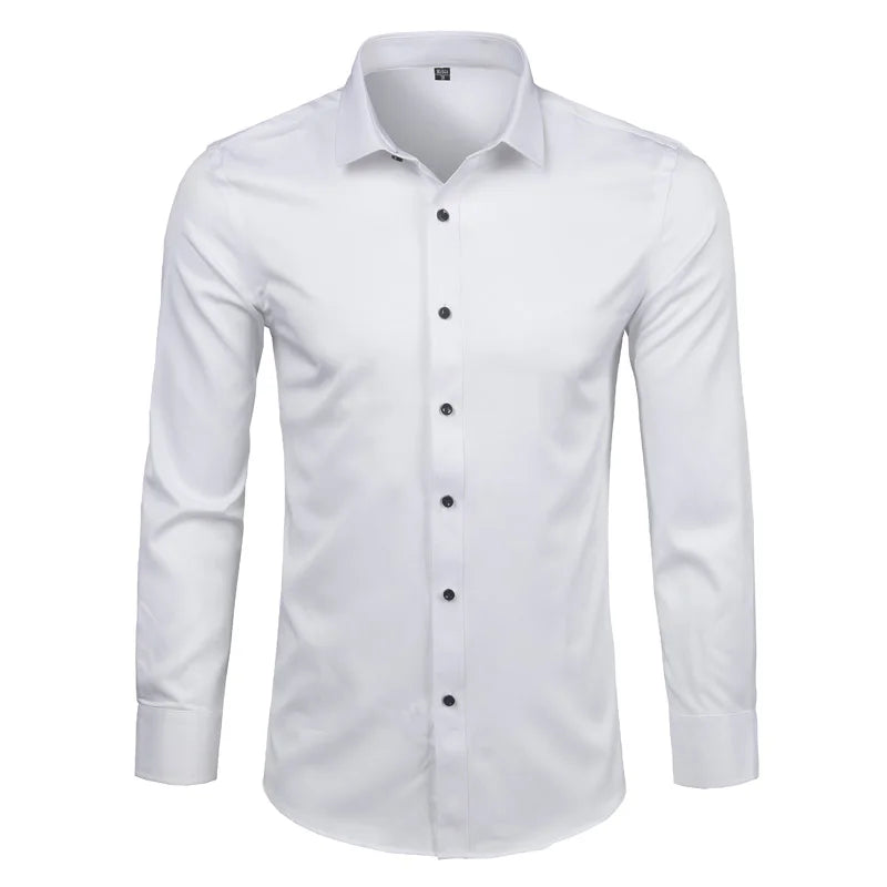 Bamboo Fiber Long Sleeved Slim Fit Shirt