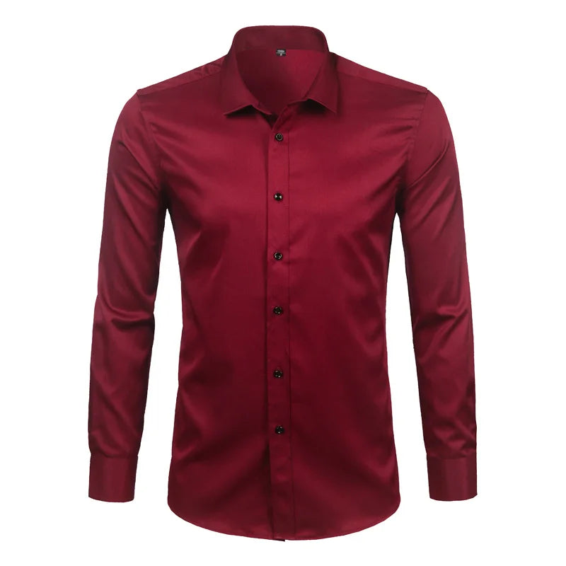 Bamboo Fiber Long Sleeved Slim Fit Shirt