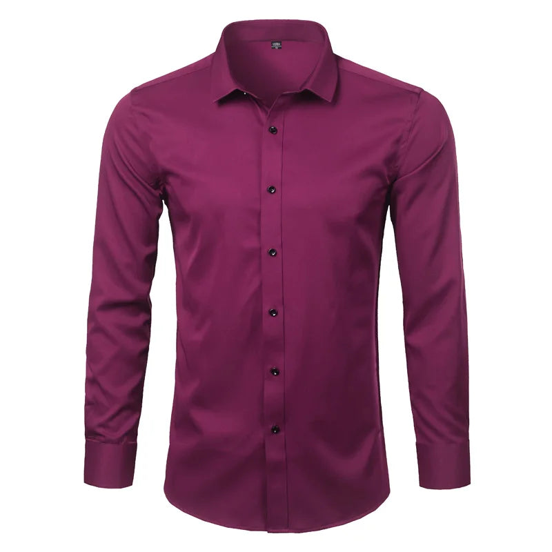 Bamboo Fiber Long Sleeved Slim Fit Shirt