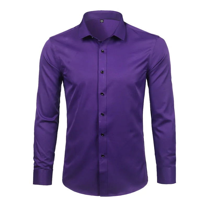 Bamboo Fiber Long Sleeved Slim Fit Shirt