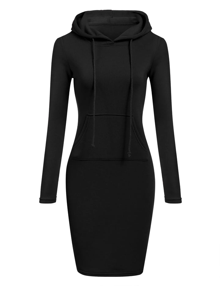 Autumn Hooded Sweatshirt Dress for Women – Casual Long Sleeve Hoodie Dress Top