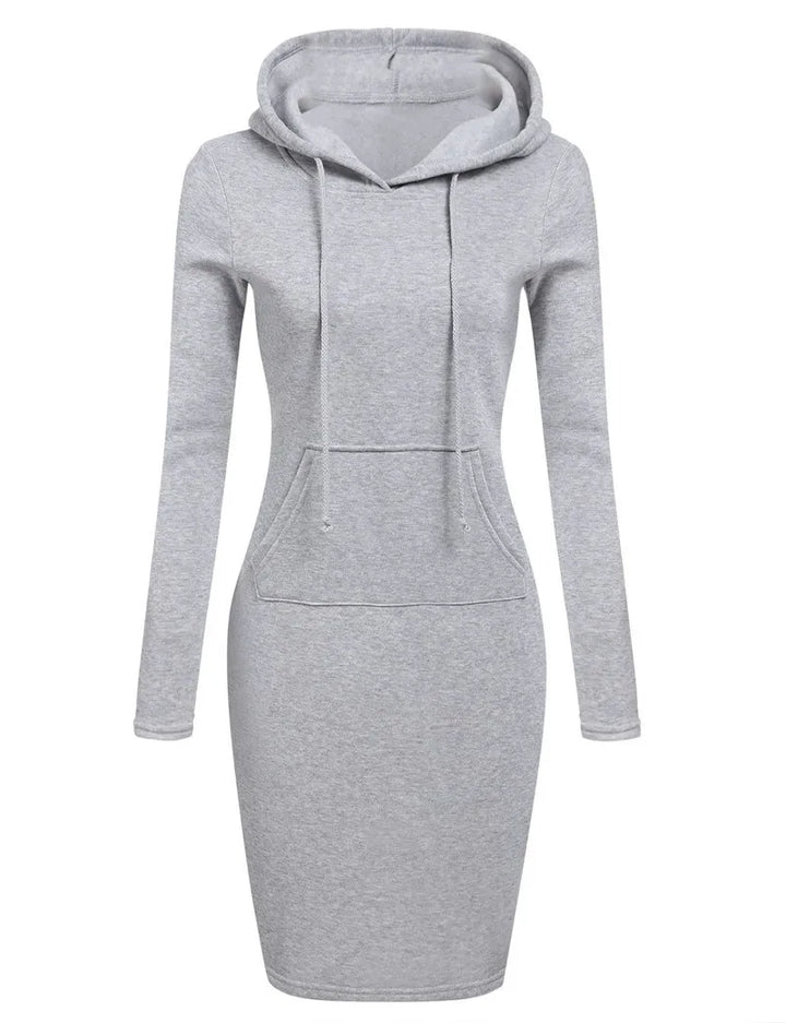 Autumn Hooded Sweatshirt Dress for Women – Casual Long Sleeve Hoodie Dress Top