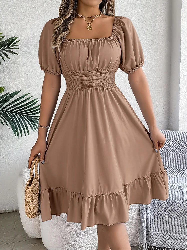 Effortless Summer Square Neck Dress