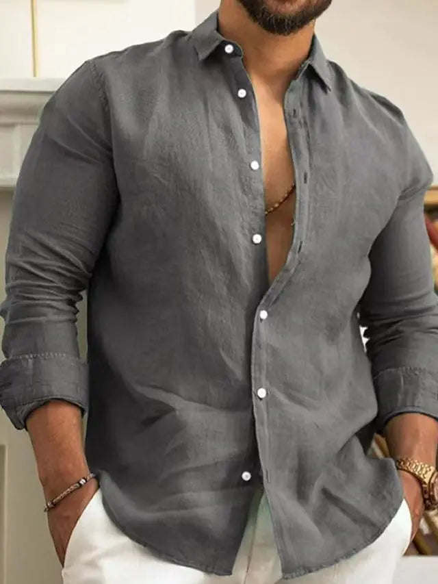 Men’s Classic Long Sleeve Lightweight Cotton Shirt