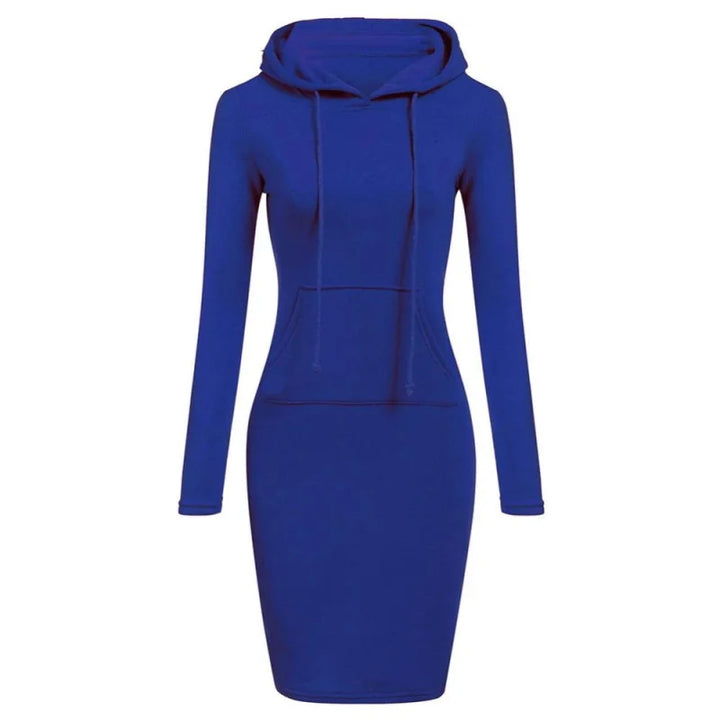 Autumn Hooded Sweatshirt Dress for Women – Casual Long Sleeve Hoodie Dress Top