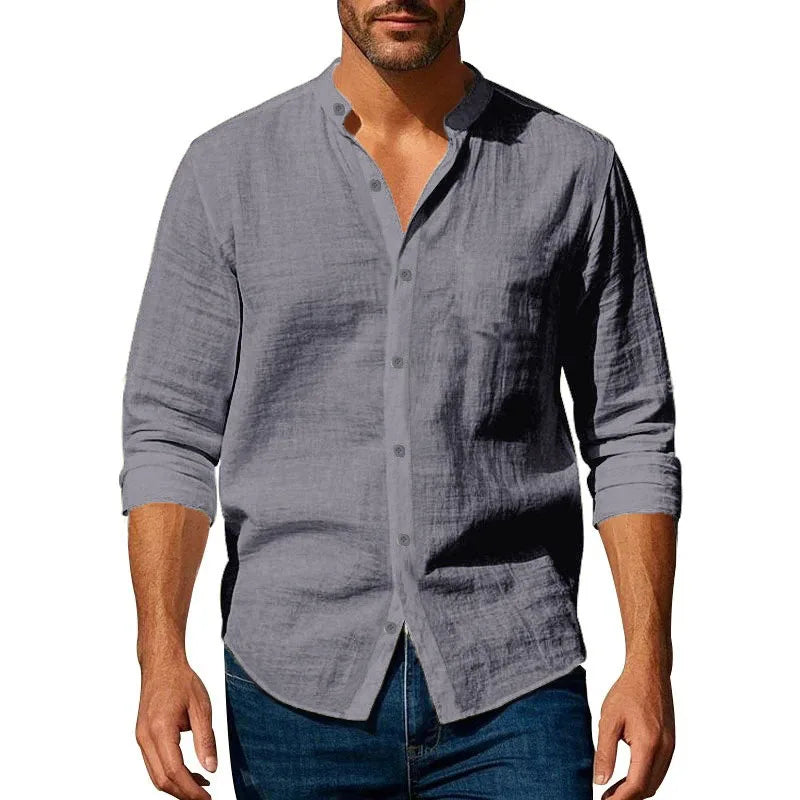 Casual Henley Lightweight Cotton Men’s Shirt