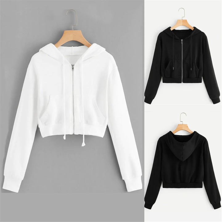 Women's Hooded Winter Jacket – Casual Zip-Up Sweatshirt