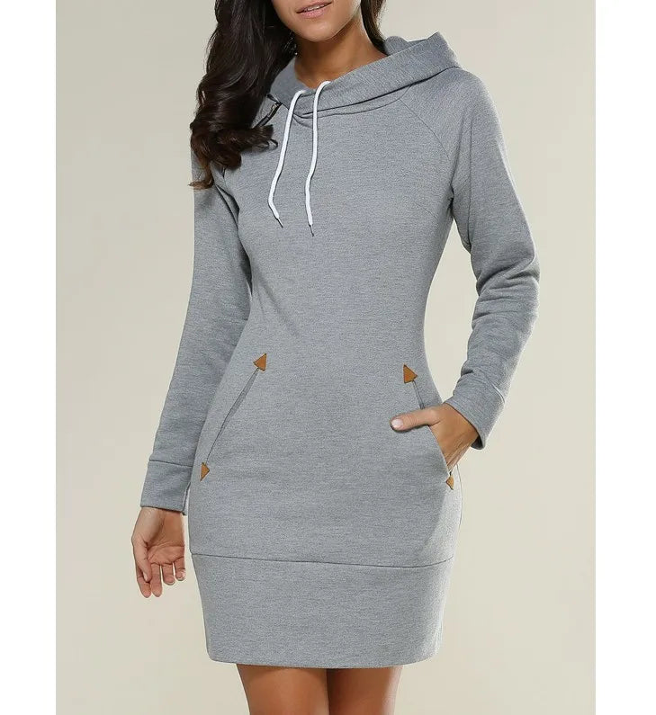 Women's Mid-Length Hoodie Dress