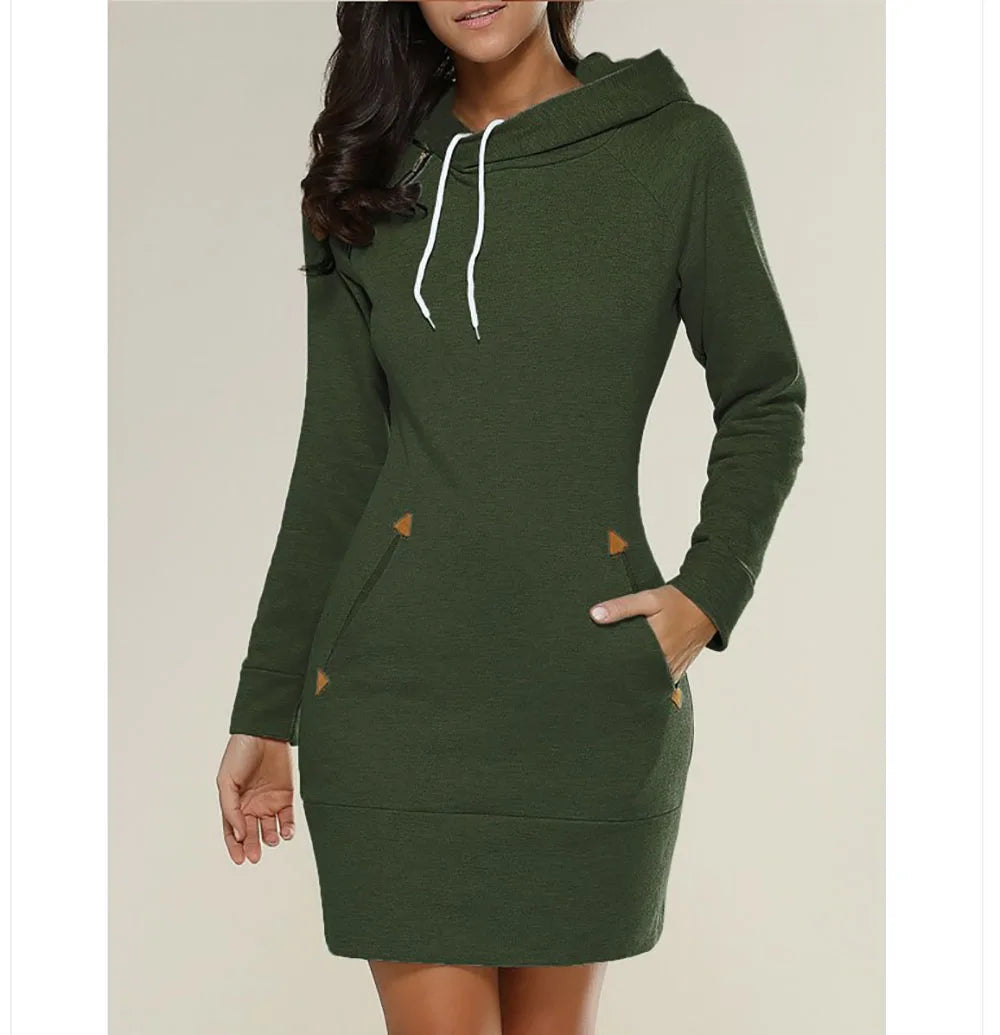 Women's Mid-Length Hoodie Dress