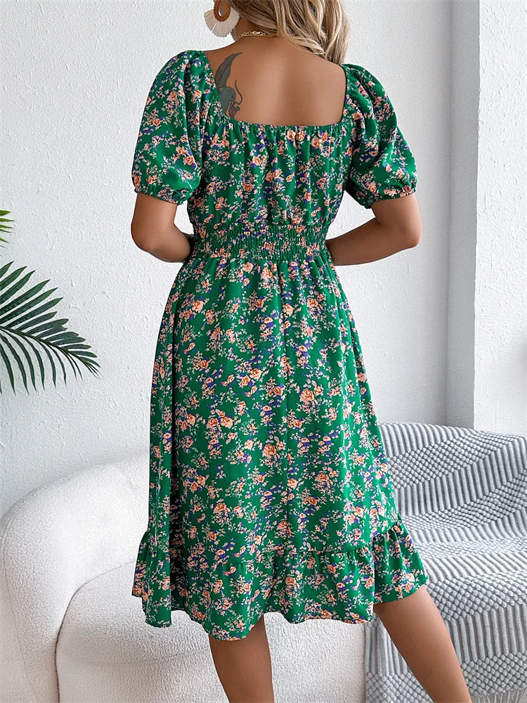 Effortless Summer Square Neck Dress