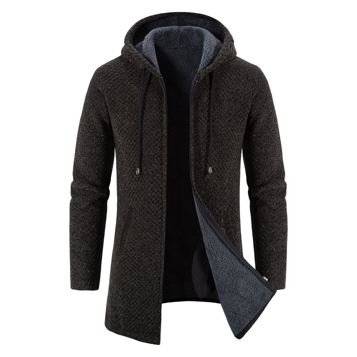Men’s Long Fleece-Lined Hooded Jacket