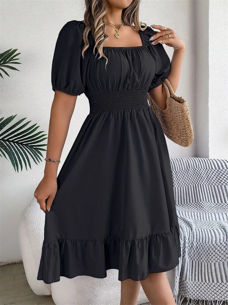 Effortless Summer Square Neck Dress