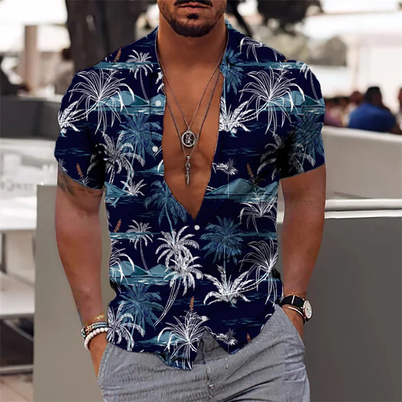 Men’s Hawaiian Shirt – Short Sleeve Beach Top
