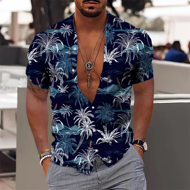 Men’s Hawaiian Shirt – Short Sleeve Beach Top