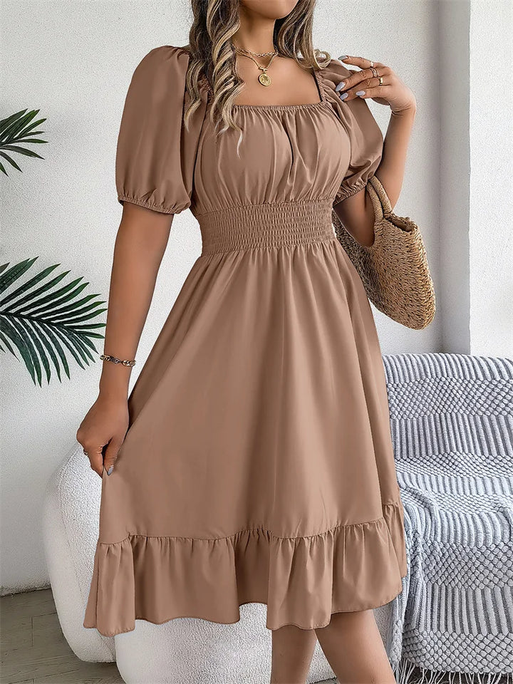 Effortless Summer Square Neck Dress