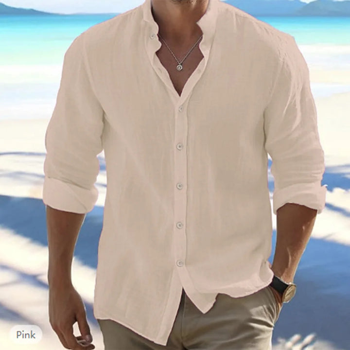 Men’s Casual Cotton Shirt– Long Sleeve Beachwear