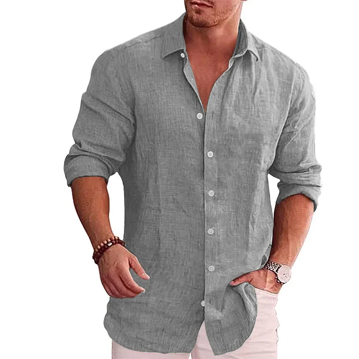 Lightweight Men’s Long Sleeve Casual Cotton Shirt