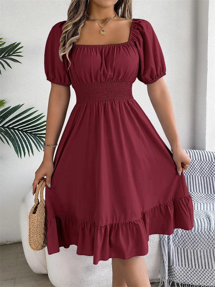 Effortless Summer Square Neck Dress