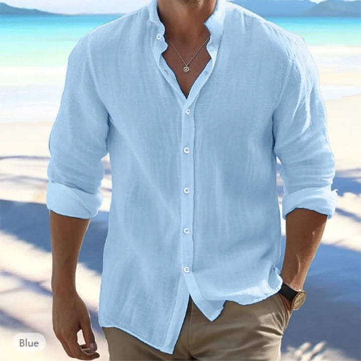 Men’s Casual Cotton Shirt– Long Sleeve Beachwear