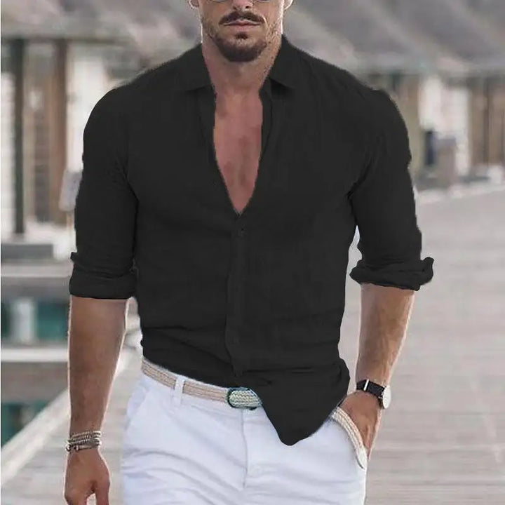 Men’s Summer Beach Shirt – Long Sleeve Casual