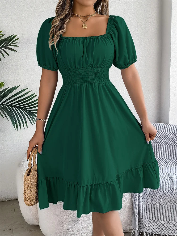 Effortless Summer Square Neck Dress