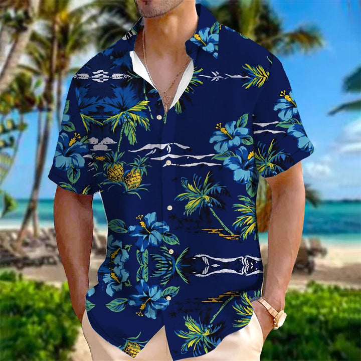 Men’s Floral Beach Short Sleeve Hawaiian Shirt