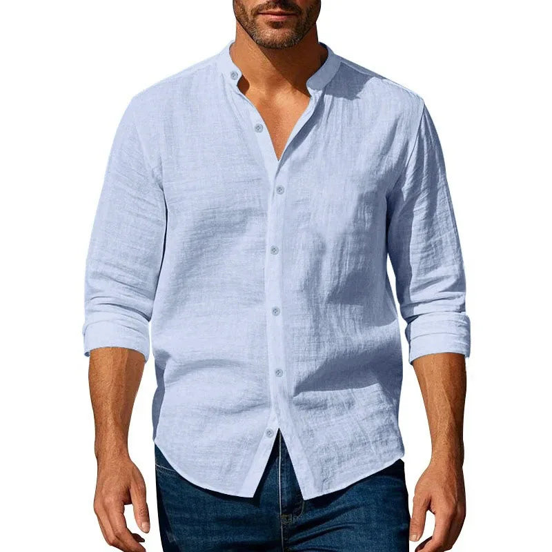 Casual Henley Lightweight Cotton Men’s Shirt