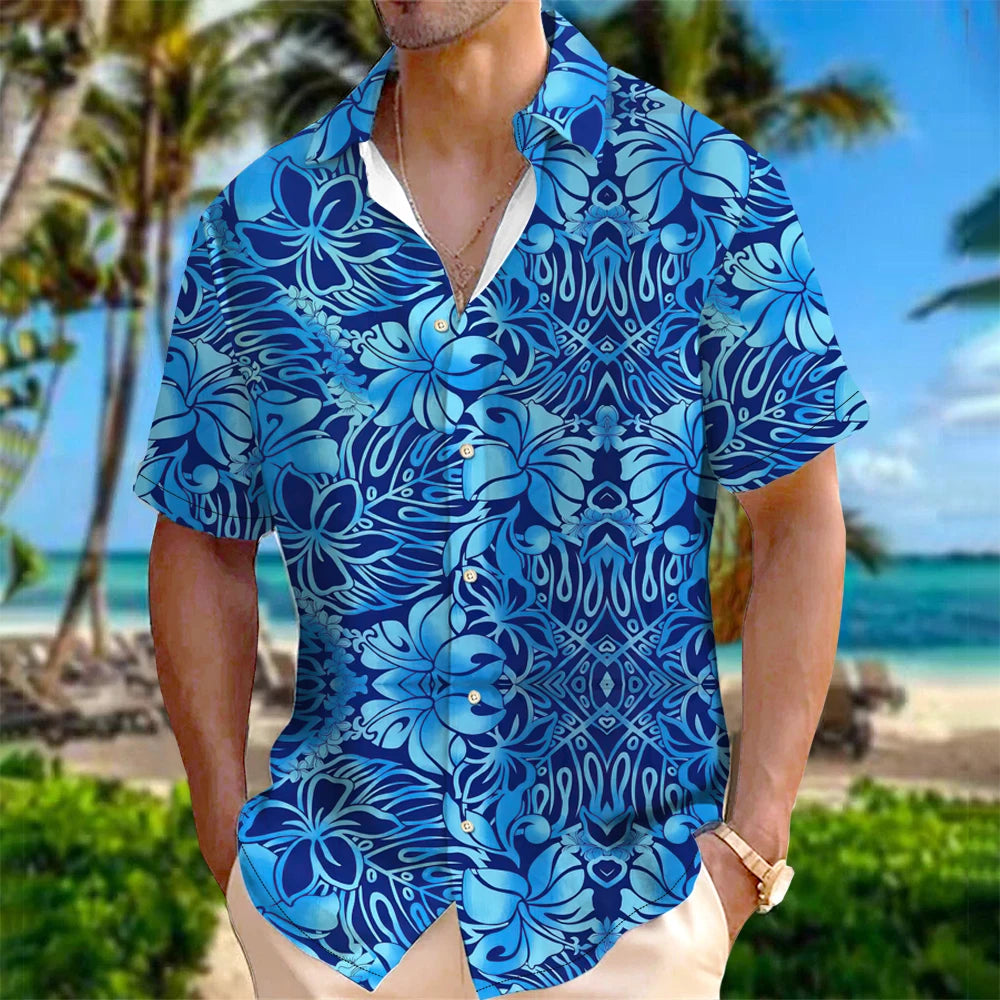 Men’s Floral Beach Short Sleeve Hawaiian Shirt