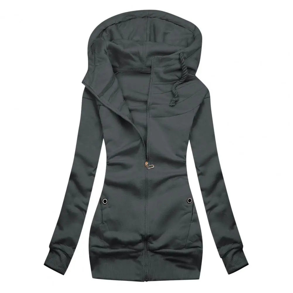 Autumn Winter Plush Hoodie Coat for Women