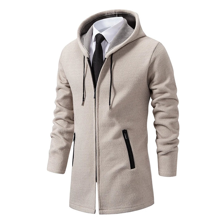 Men’s Long Fleece-Lined Hooded Jacket