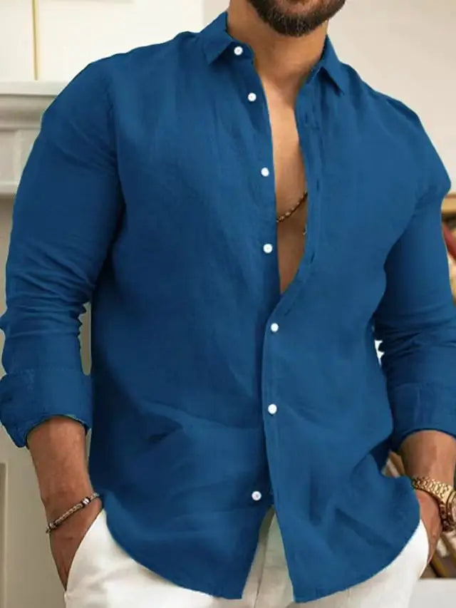 Men’s Classic Long Sleeve Lightweight Cotton Shirt