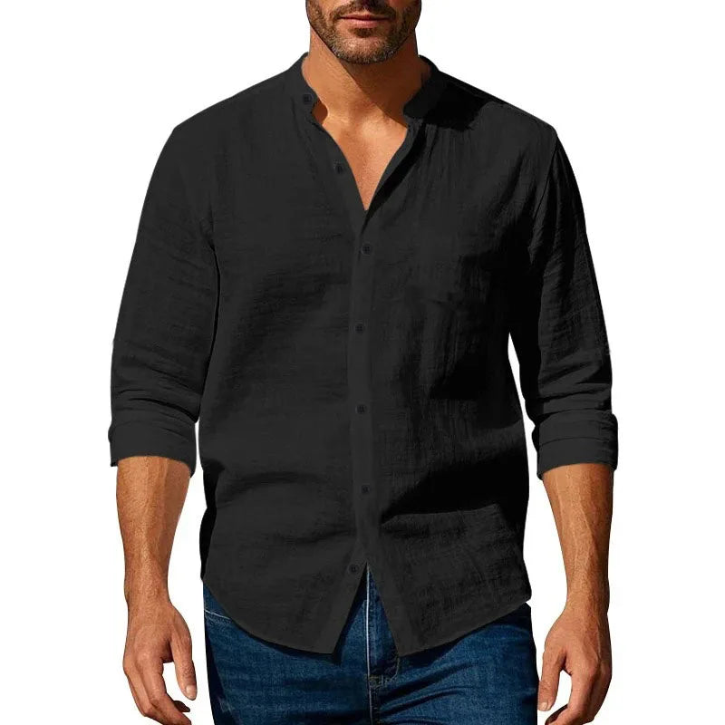 Casual Henley Lightweight Cotton Men’s Shirt