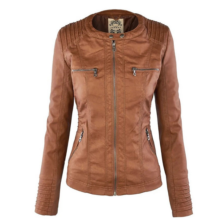 Women's Windproof Faux Leather Winter Coat – Casual Basic Outerwear