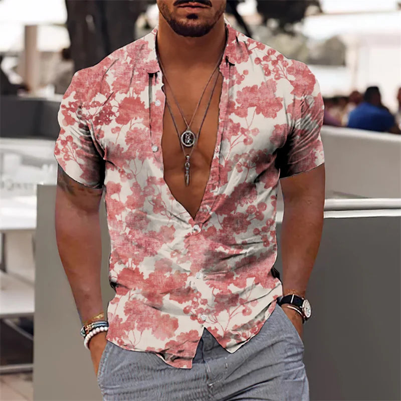 Men’s Hawaiian Shirt – Print Short Sleeve