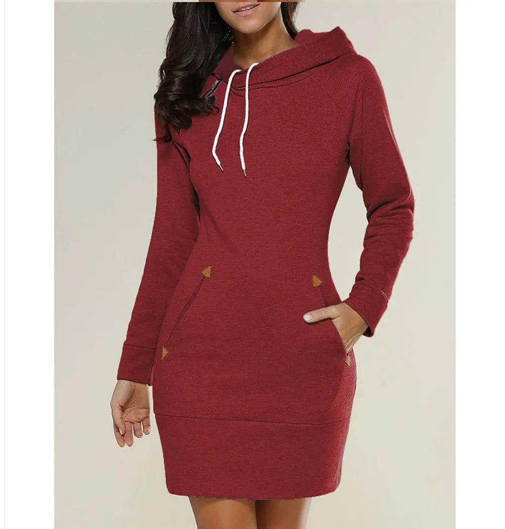 Women's Mid-Length Hoodie Dress