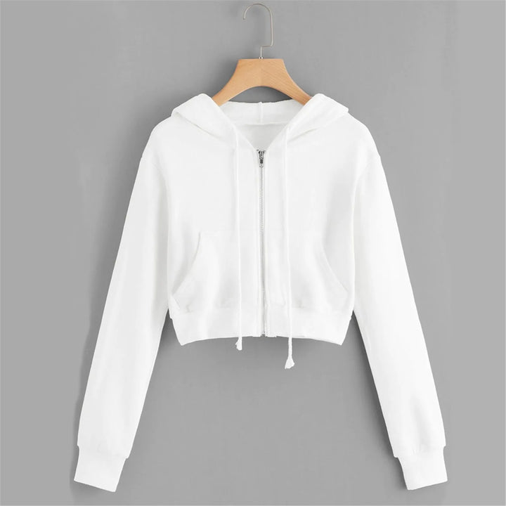 Women's Hooded Winter Jacket – Casual Zip-Up Sweatshirt