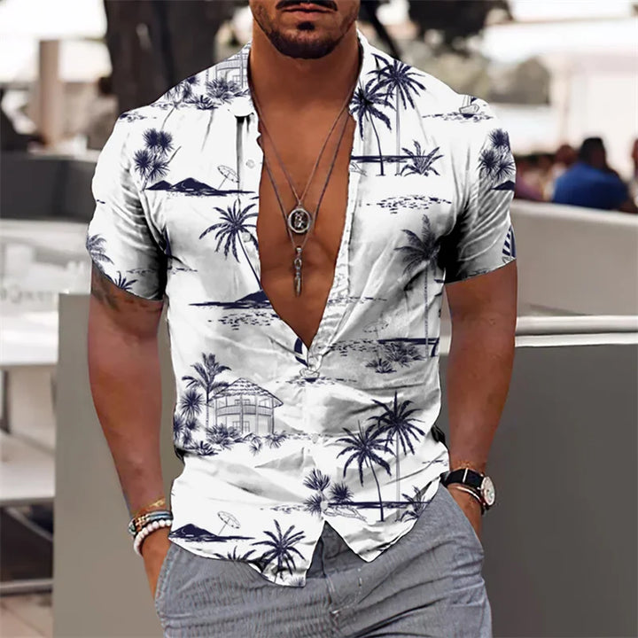 Men’s Hawaiian Shirt – Short Sleeve Beach Top
