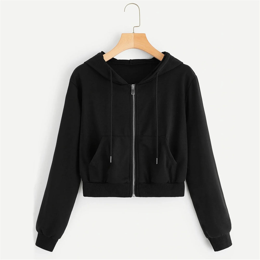 Women's Hooded Winter Jacket – Casual Zip-Up Sweatshirt