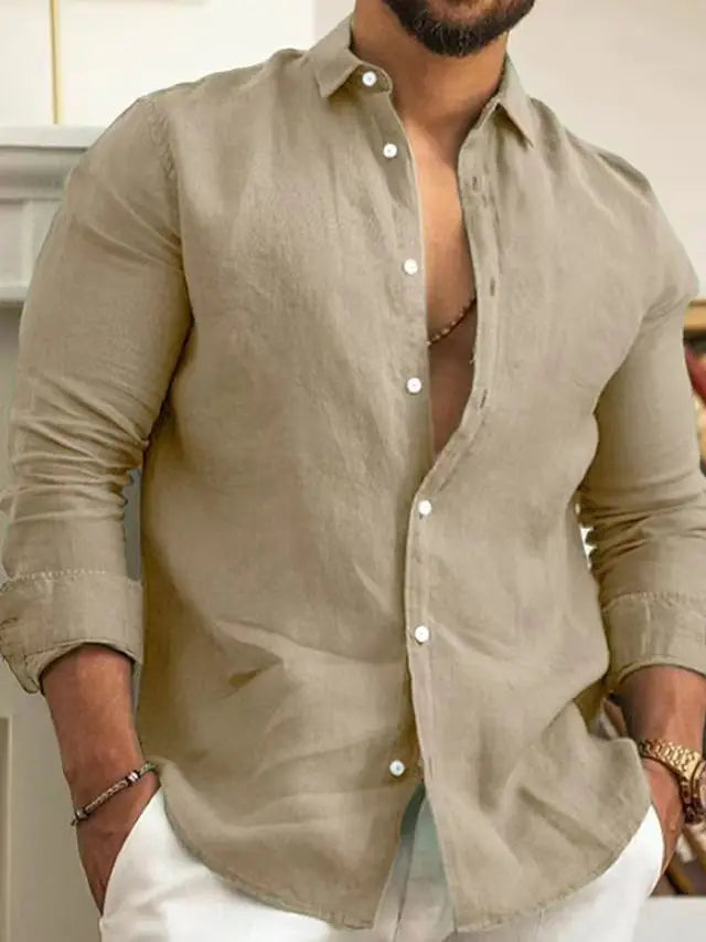 Men’s Classic Long Sleeve Lightweight Cotton Shirt