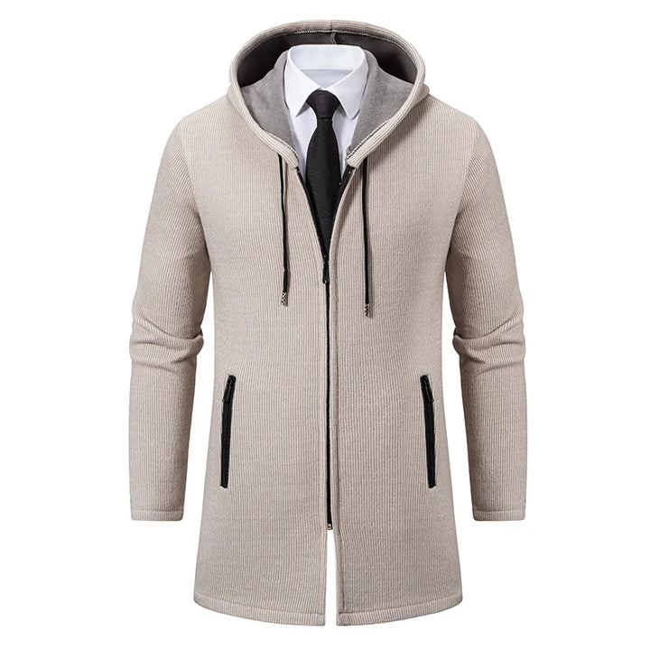 Men’s Long Fleece-Lined Hooded Jacket