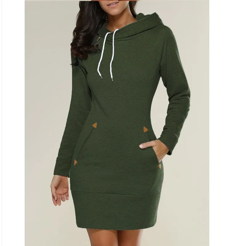 Women's Mid-Length Hoodie Dress