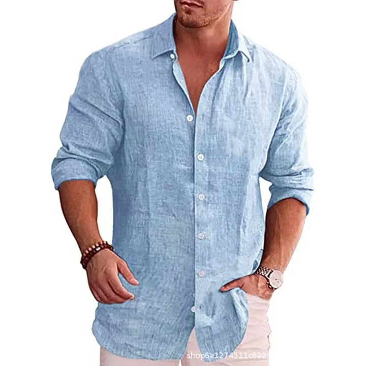 Lightweight Men’s Long Sleeve Casual Cotton Shirt