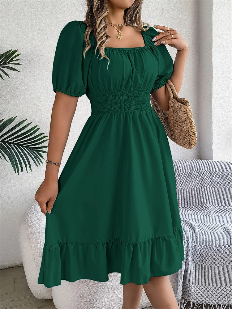 Effortless Summer Square Neck Dress