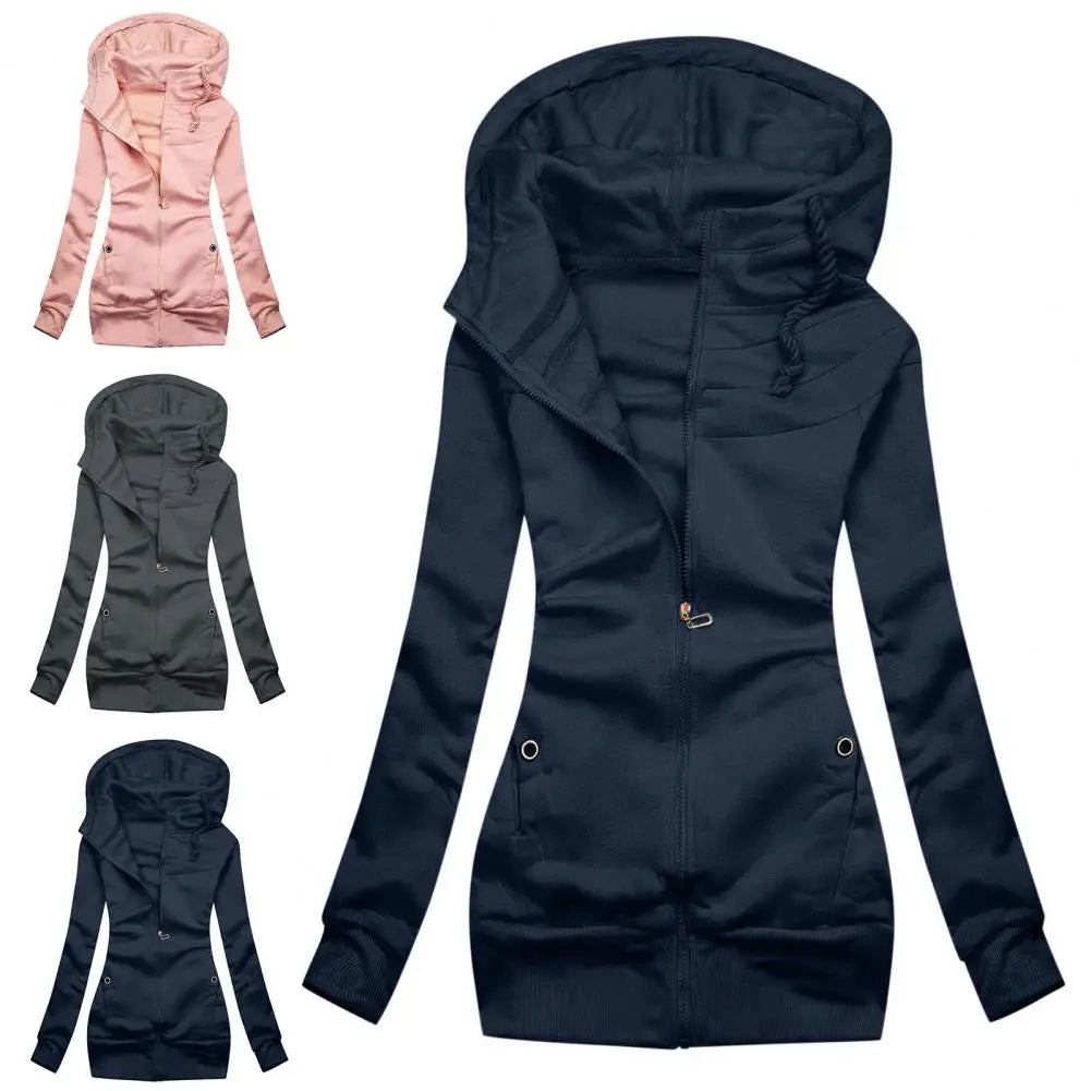 Autumn Winter Plush Hoodie Coat for Women