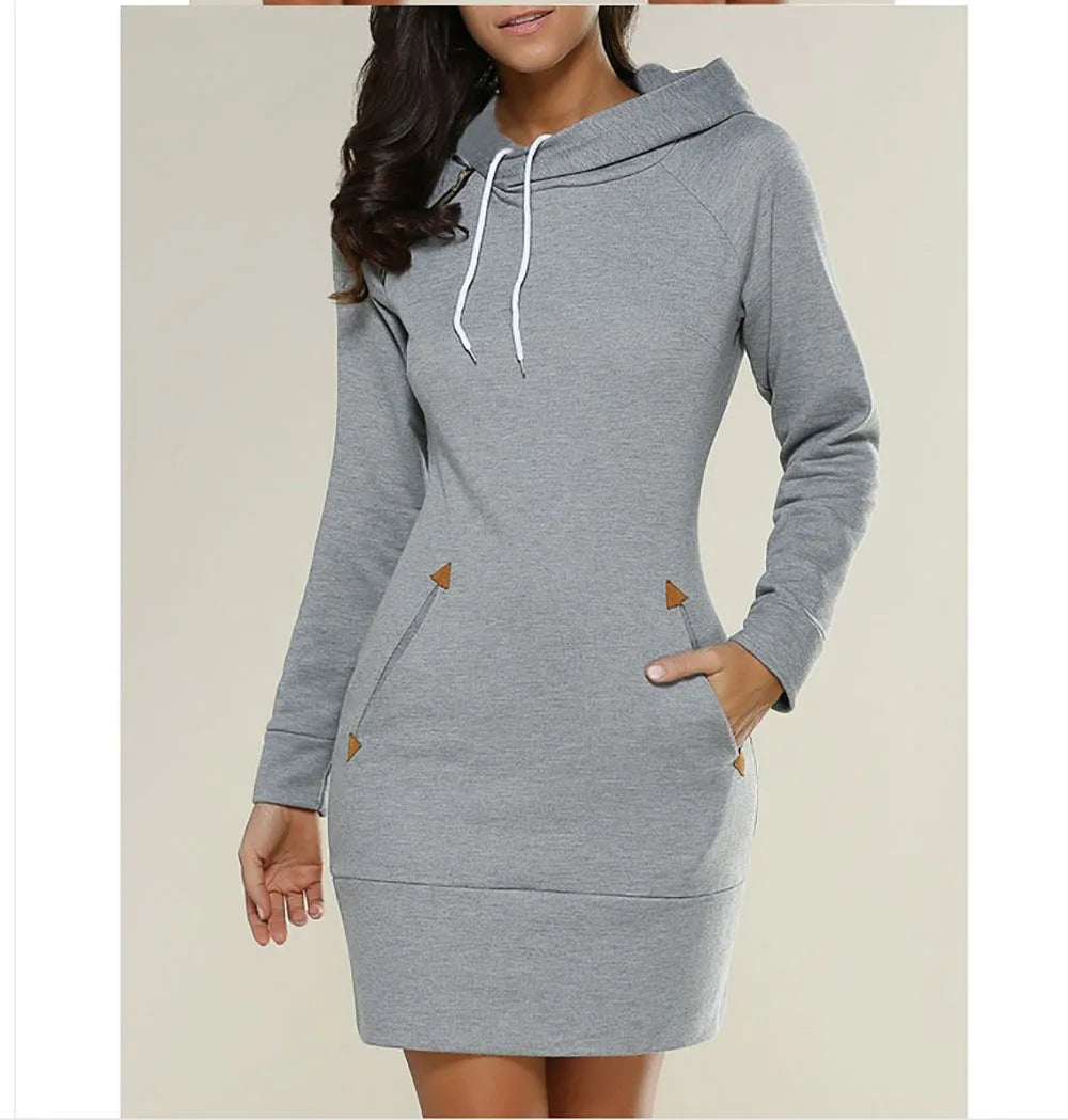 Women's Mid-Length Hoodie Dress